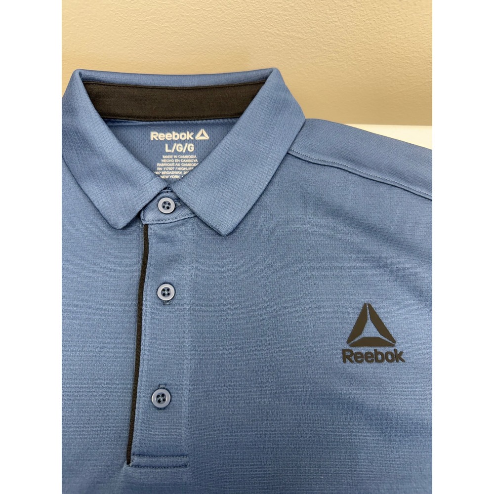 Reebok Mens Blue Short Sleeve Moisture Wicking Golf Polo Shirt REM241TS37 Large - Picture 3 of 10
